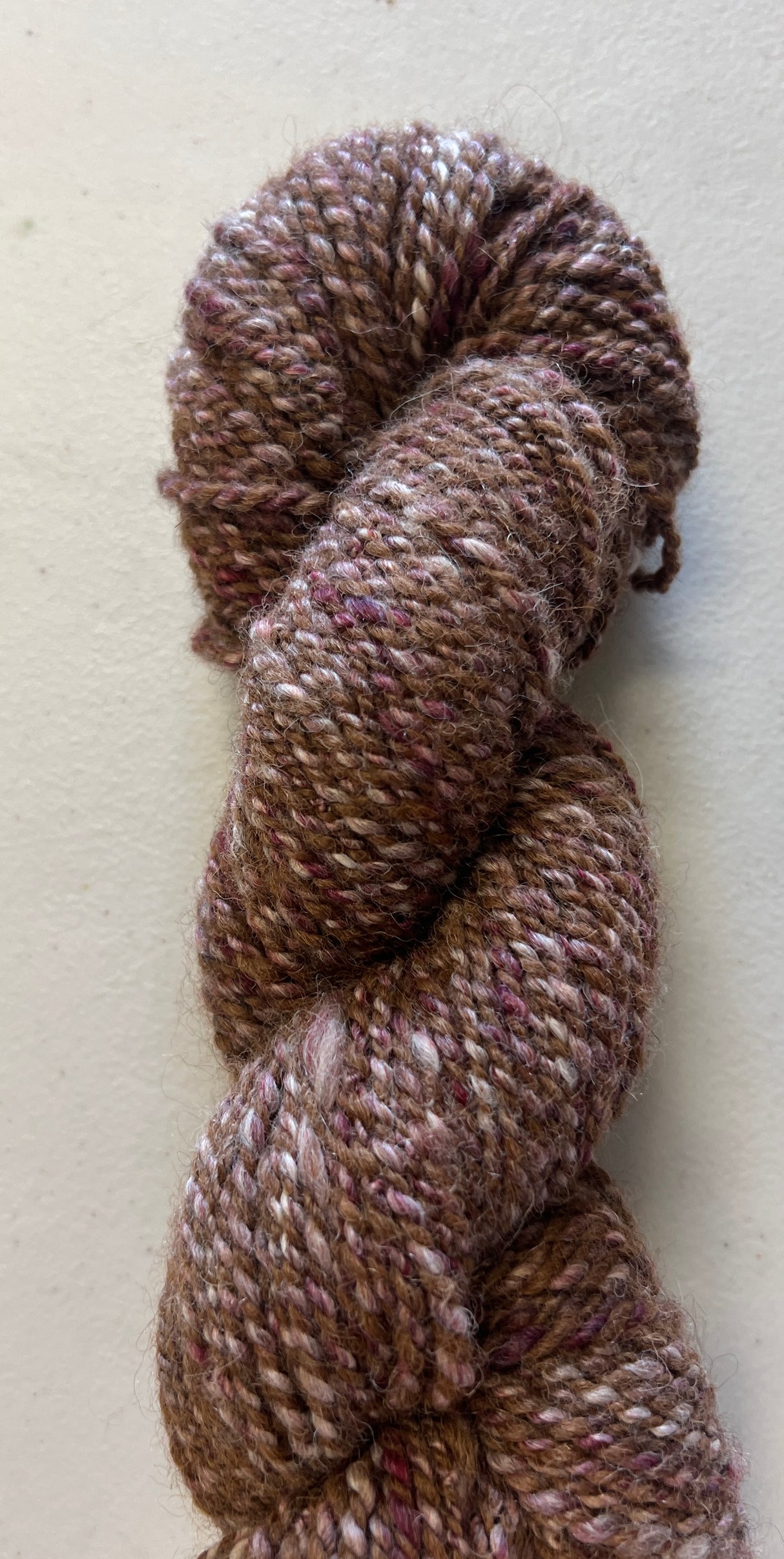 Raspberry Caramel Handspun Yarn