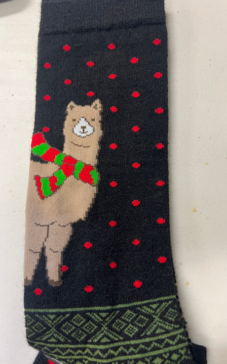 Alpaca Christmas Crew Socks