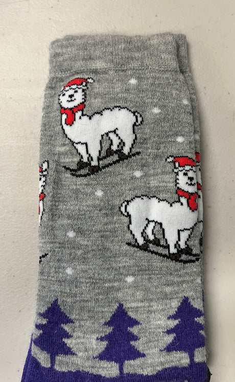 Alpaca Christmas Crew Socks