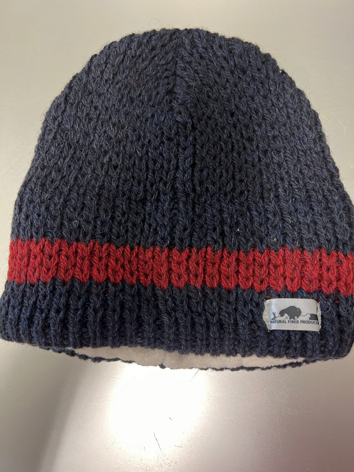 Fleece Lined Hat with Stripe