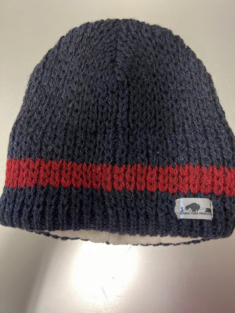Fleece Lined Hat with Stripe